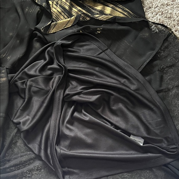 NWOT DKNY Women's Metallic-Print Asymmetric-Hem Black and Gold Dress in Size 10 - mordernwear.com NWOT DKNY Women's Metallic-Print Asymmetric-Hem Black and Gold Dress in Size 10 - mordernwear.com